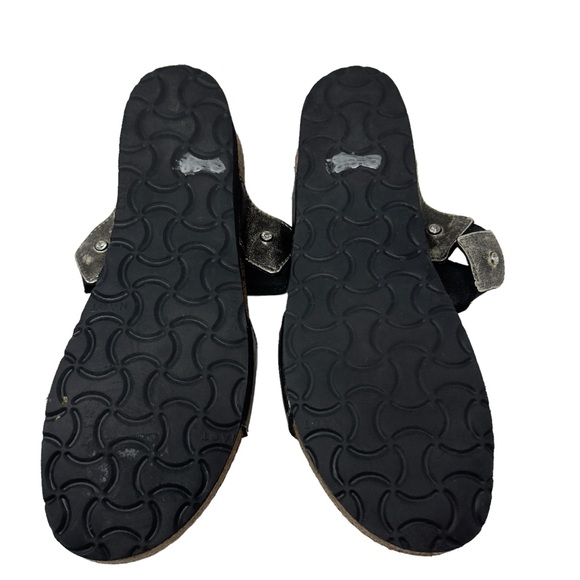 Naot Ashley Sandal Womens Size 37 US 6 Metallic Gray Leather Slide Cork Israel - Picture 4 of 5